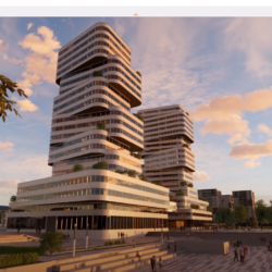 foto di un rendering di un grattacielo realizzato con il software Enscape